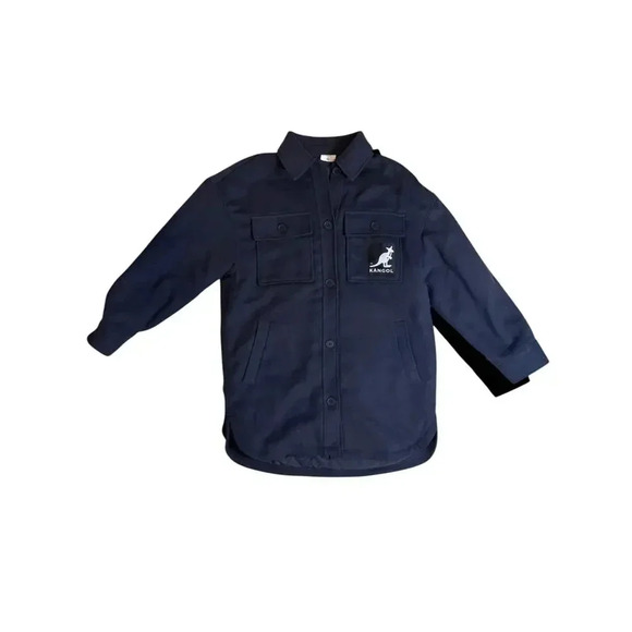 Kangol X H&M Mens Shaket Oversize Shirt Jacket Size XS Charcoal Dark Gray NWOT - Picture 1 of 16